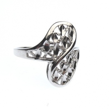Stříbrný prsten bezkamínkový Rhodium