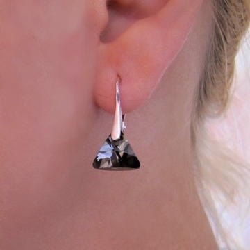 Stříbrná souprava Xilion Triangle Swarovski Silver Night