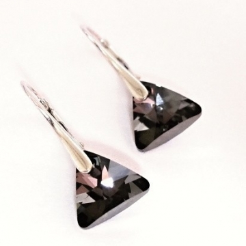 Stříbrná souprava Xilion Triangle Swarovski Silver Night