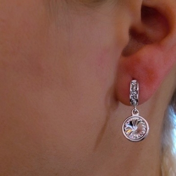 Náušnice visací se Swarovski Crystal Rhodium