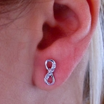 Náušnice NEKONEČNO se Swarovski křišťály Rhodium