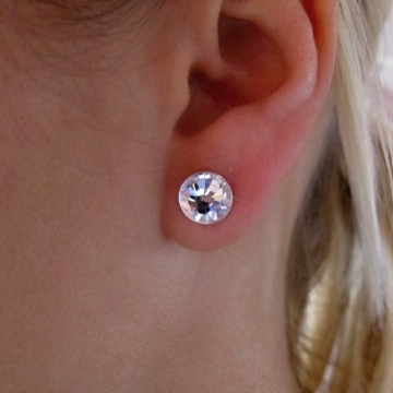 Náušnice PYRAMIDY 9mm Swarovski křišťály Rhodium