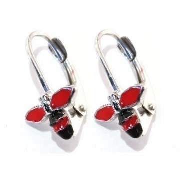 Stříbrné náušnice včelka 16mm Rhodium 