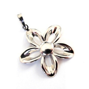 Stříbrný přívěs VELKÁ KYTKA 31mm Rhodium 