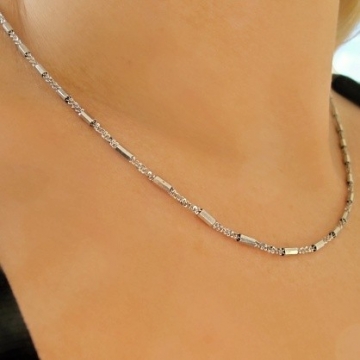 Dámský stříbrný náhrdelník Rhodium 45cm