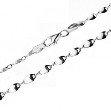 Stříbrný náramek 3mm rhodiovaný 18cm