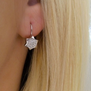 Stříbrné náušnice SLUNÍČKO se zirkony 16mm Rhodium