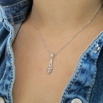 Stříbrný náhrdelník MALÝ ORNAMENT Rhodium