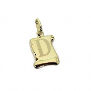 Zlatý přívěšek písmenko "D" Svitek menší 21mm 0,40g