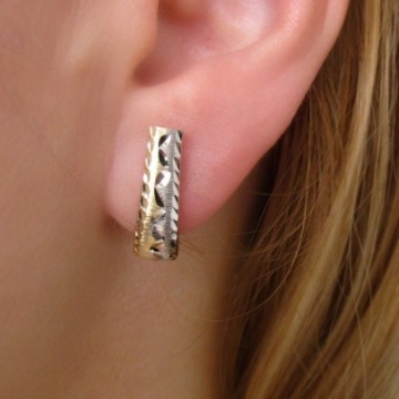 Dámské velké zlaté náušnice dvoubarevné 19mm 1,85g