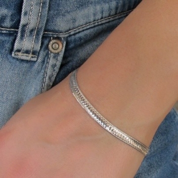 Dámský stříbrný náramek 5mm Rhodium 3,70g 18cm