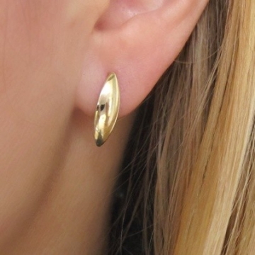 Dámské zlaté náušnice oválky lesklé 17mm 1,35g