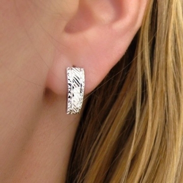 Dámské zlaté náušnice z bílého zlata 14mm 1,40g