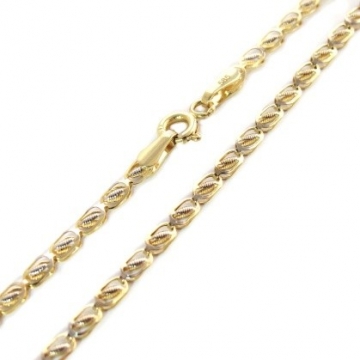 Luxusní zlatý náhrdelník zdobený bílým zlatem 2,9mm 2,70g 45cm