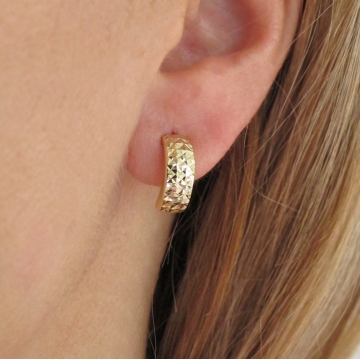 Zlaté dámské náušnice zdobené 14mm 1,45g