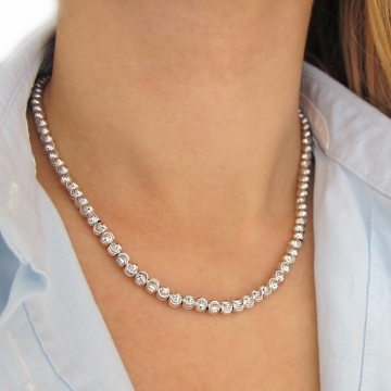 Luxusní stříbrný náhrdelník kuličkový 5mm 15,75g Rhodium