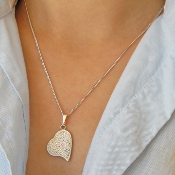 Dámský náhrdelník Srdce se Swarovski křišťály Rhodium - Crystal AB
