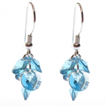 Stříbrné náušnice HROZEN Swarovski Aquamarine