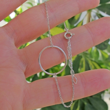 Stříbrný náramek KOLEČKO 17mm Rhodium 17+3cm