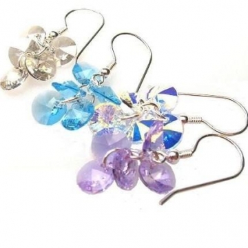 Stříbrné náušnice HROZEN Swarovski Aquamarine