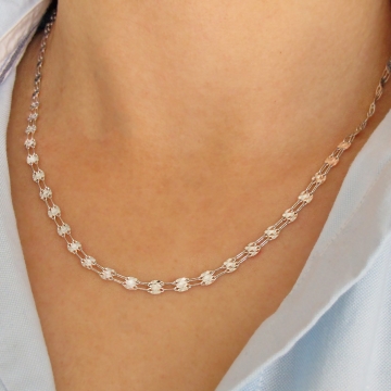 Luxusní zlatý náhrdelník z bílého zlata široký 4mm 3,40g 45cm