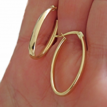 Zlaté náušnice oválky 23mm...