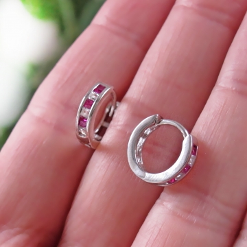 Stříbrné náušnice kroužky s...